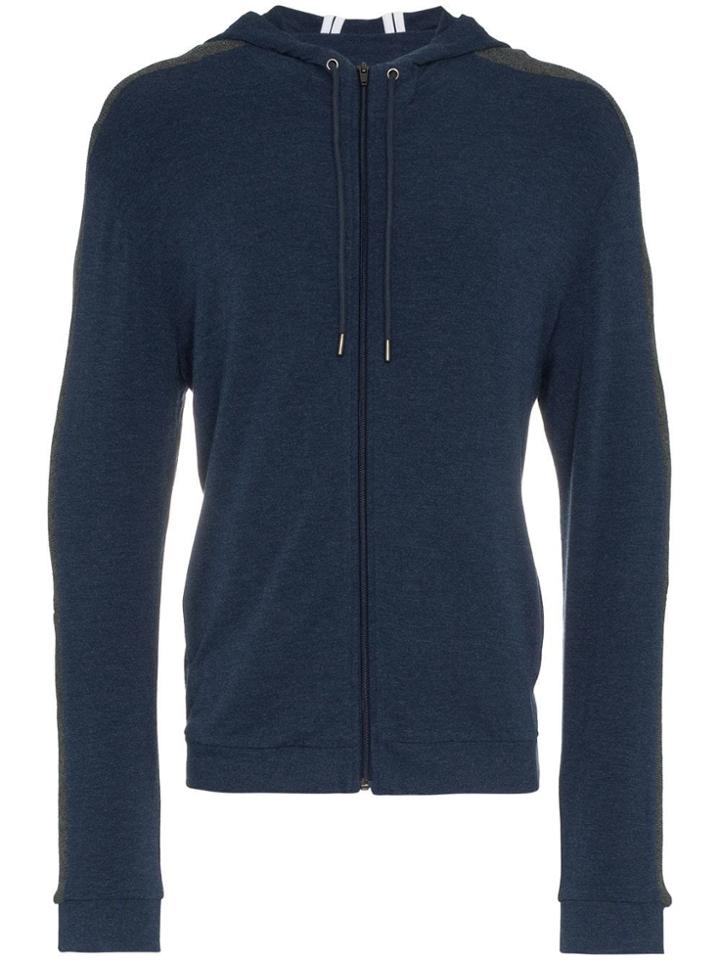Lot78 Hd Long Sleeve Cashmere Blend Hoodie - Blue