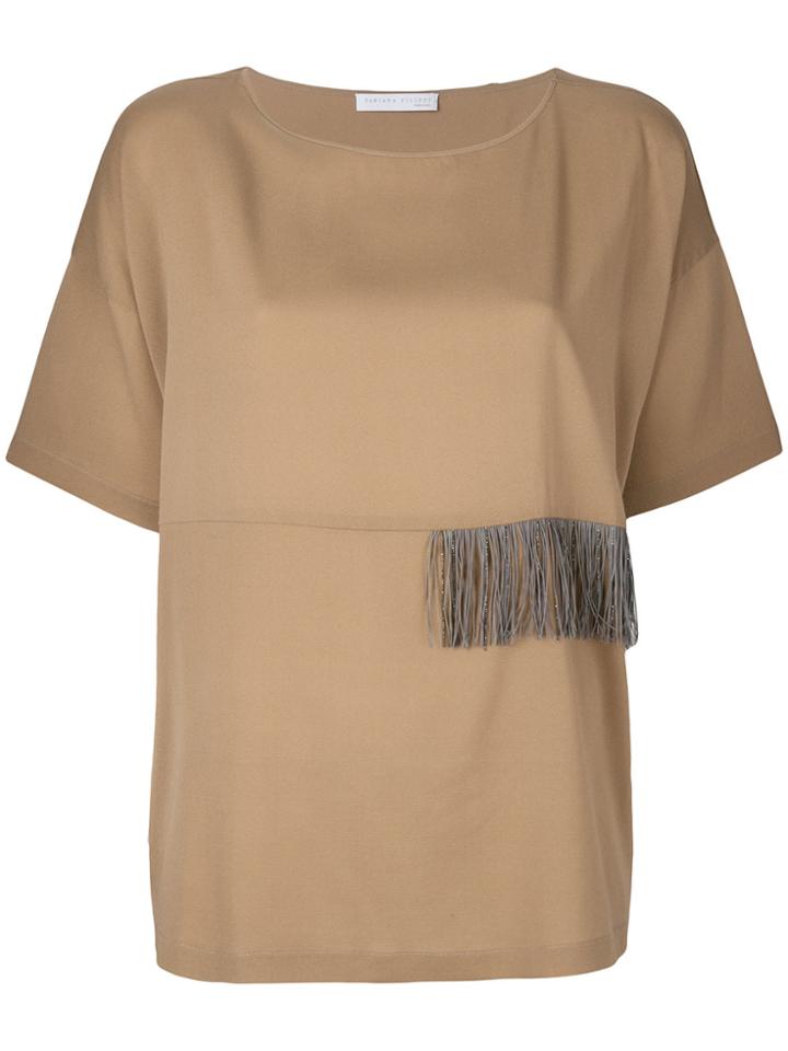 Fabiana Filippi Fringe Detail Blouse - Nude & Neutrals