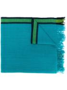 Holland & Holland Fringed Cashmere Scarf - Blue