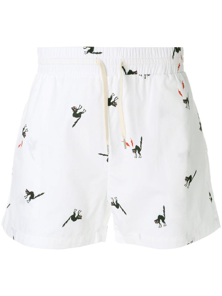 Band Of Outsiders Angry Cat Track Shorts - White