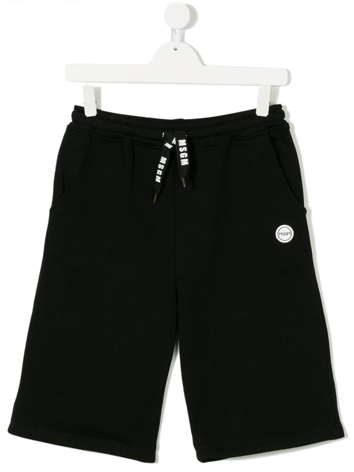 Msgm Kids Teen Drawstring Track Shorts - Black