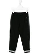 Dolce & Gabbana Kids - Striped Trim Track Pants - Kids - Cotton - 4 Yrs, Black