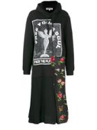 Mcq Alexander Mcqueen Decon Floral Oversized Dress - Black