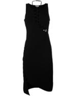 Opening Ceremony Lace-up Detail Fitted Dress, Women's, Size: 2, Black, Polyester