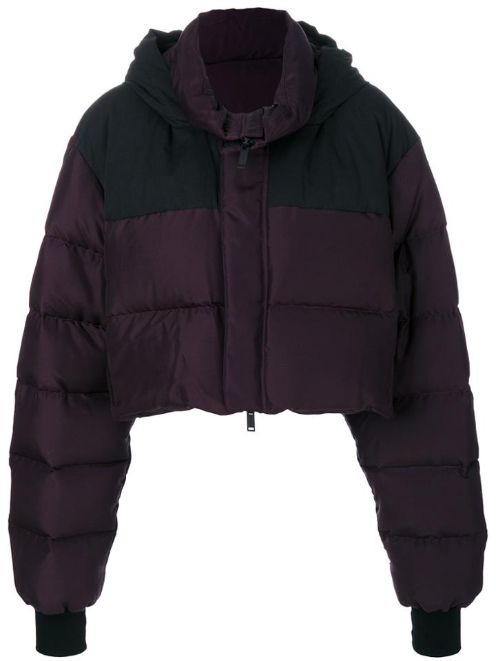 Unravel Project Padded Cropped Jacket - Pink & Purple