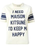 Maison Kitsuné Front Print T-shirt, Women's, Size: S, Nude/neutrals, Cotton/linen/flax