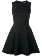 Dolce & Gabbana Tulip Embroidered Shift Dress, Women's, Size: 42, Black, Polyester/nylon/spandex/elastane/cotton