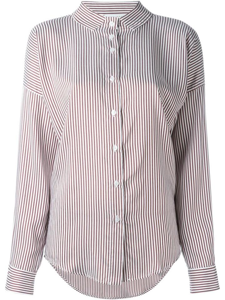 Lucio Vanotti High Neck Striped Shirt