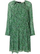 Michael Michael Kors Cutout Abstract-print Dress - Green