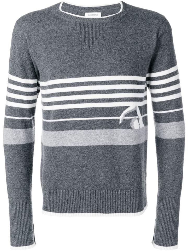 Thom Browne Swimmer Intarsia Cashmere Pullover - Grey
