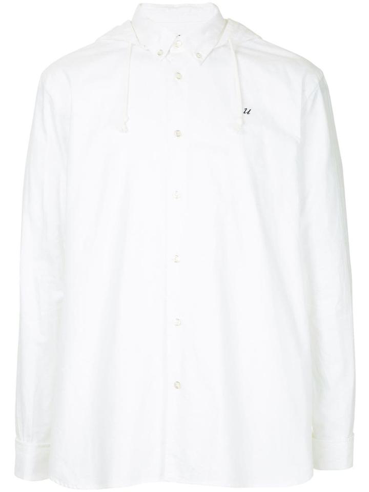 Undercover Plain Hooded Shirt - White