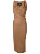 Vivienne Westwood Anglomania Anglomania Lamé Fitted Dress - Gold