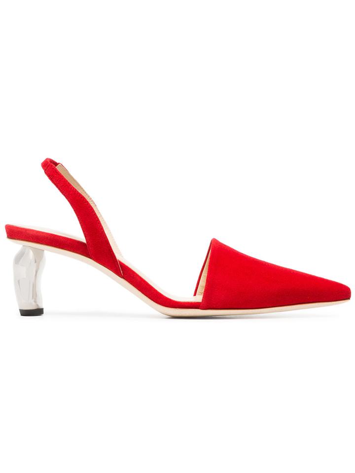 Rejina Pyo Red Conie 70 Suede Pumps