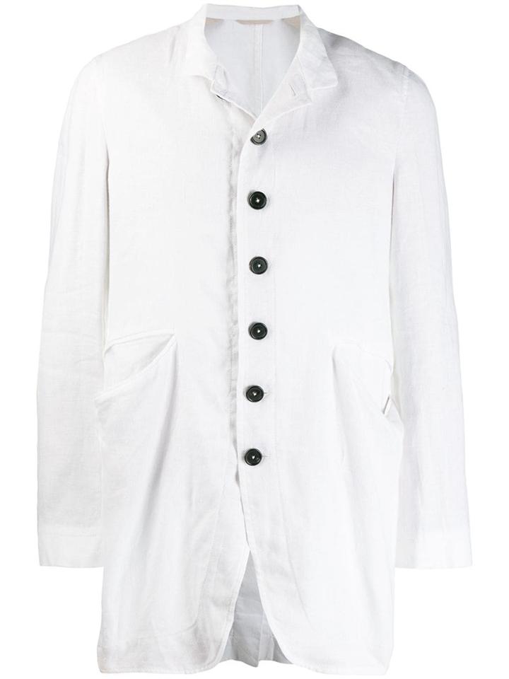 Ann Demeulemeester Curved Button Up Jacket - White