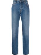 Msgm Broken-heart Straight Leg Jeans - Blue