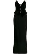 Alessandra Rich Velvet Bodice Dress - Black