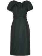 Estnation Gathered Dress With Waistband - Black