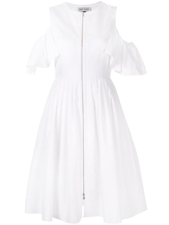 Dice Kayek Cold Shoulder Flared Dress - White