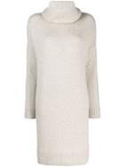 Loro Piana Removable Collar Sweater Dress - Neutrals