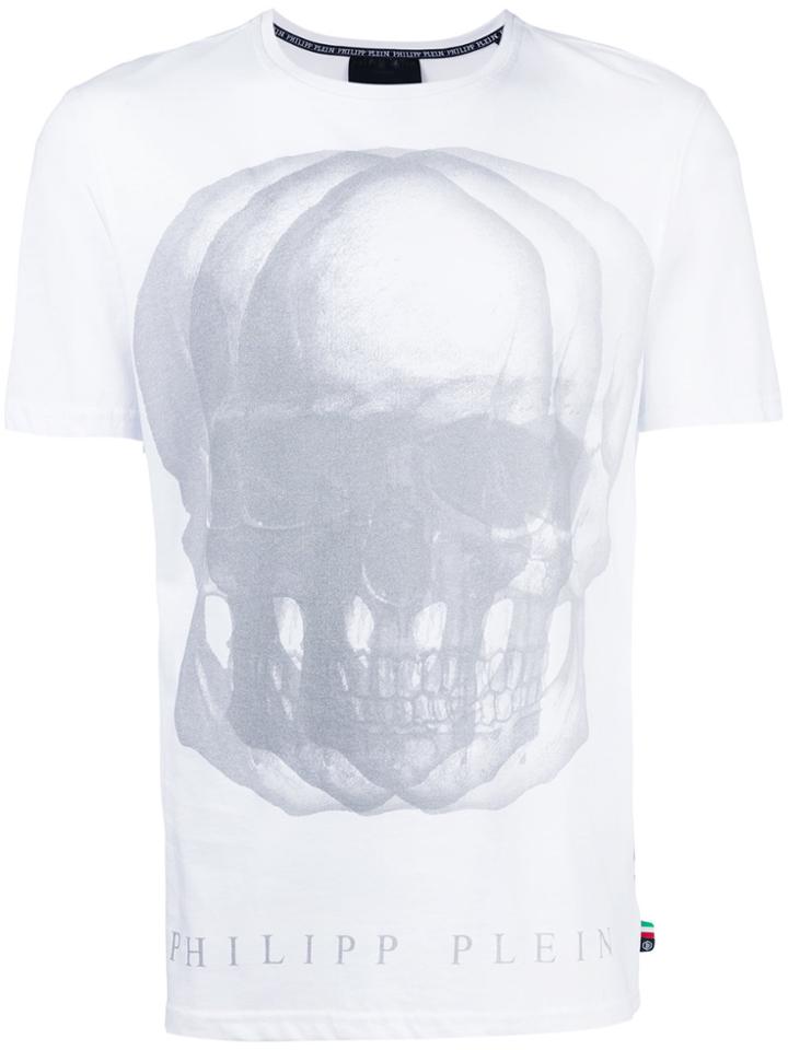 Philipp Plein Skull Print Logo T-shirt - White