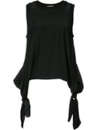 Cinq A Sept - Handkerchief Hem Tank - Women - Silk/nylon/viscose - M, Women's, Black, Silk/nylon/viscose