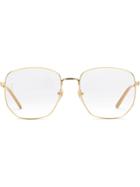 Gucci Eyewear Occhiali Rettangolari In Metallo - Metallic