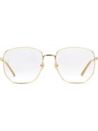 Gucci Eyewear Occhiali Rettangolari In Metallo - Metallic