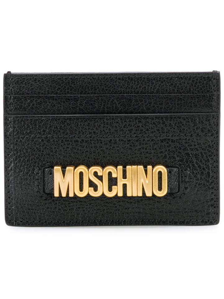 Moschino Logo Plaque Cardholder - Black