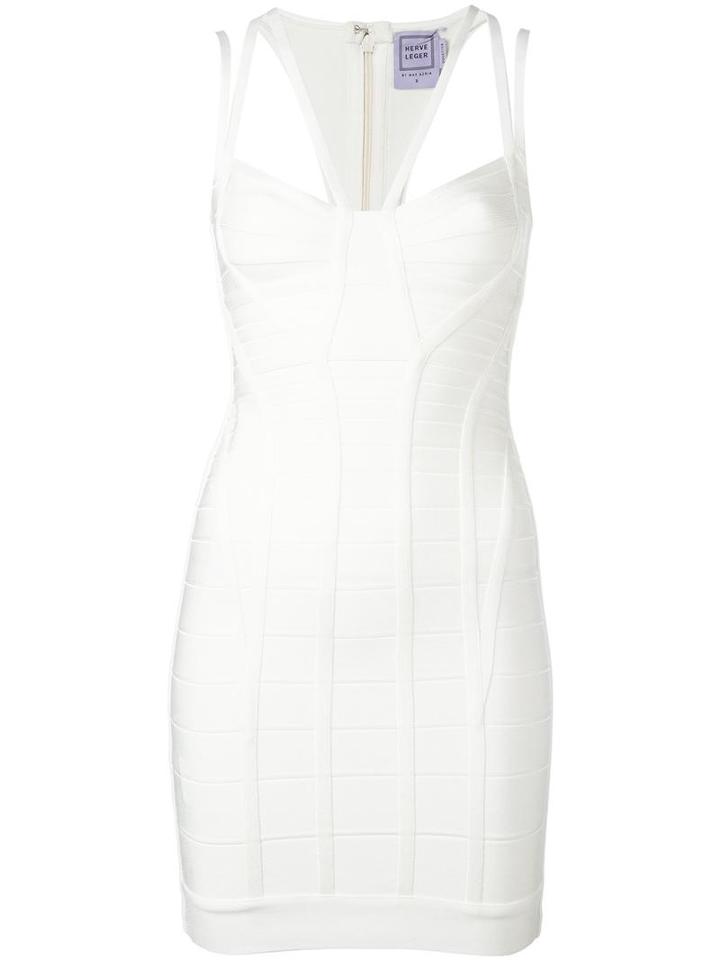 Hervé Léger Gia Dress, Women's, Size: Small, White, Rayon/nylon/spandex/elastane