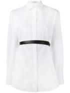 Valentino Belted Poplin Shirt, Women's, Size: 38, White, Cotton