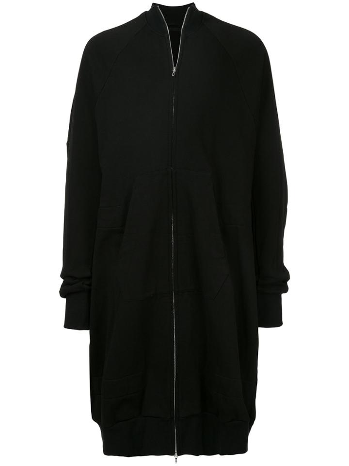 Julius Long Bomber Coat - Black