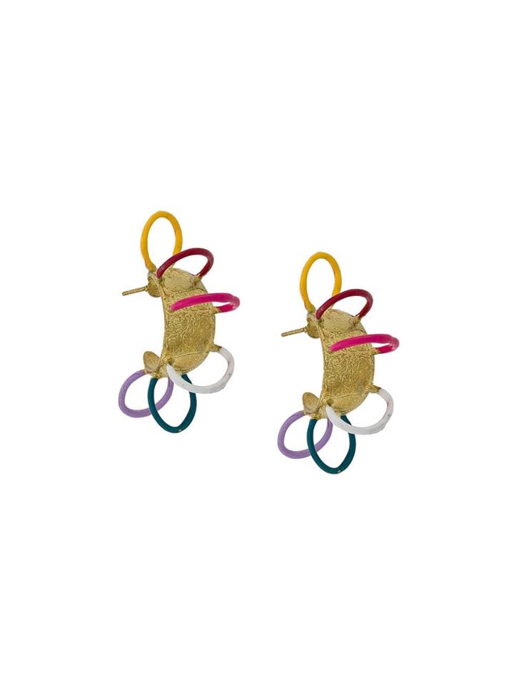 Susan Alexandra Enamel Wire Earrings - Gold