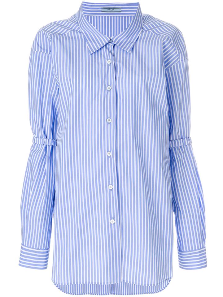 Prada Striped Slouched Shirt - Blue