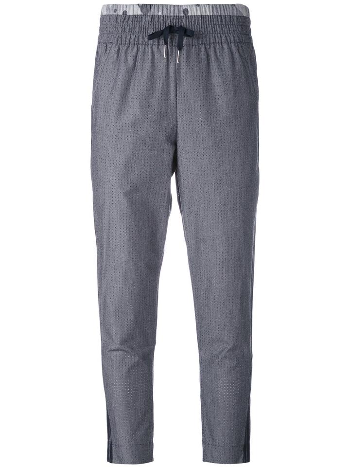 Adidas Originals - Cropped Track Pants - Women - Polyester - 44, Blue, Polyester