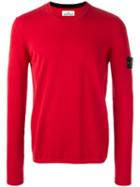 Stone Island Round Neck Jumper, Men's, Size: Xl, Red, Cotton