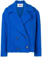 Msgm Bouclé Oversized Jacket - Blue