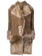 S.w.o.r.d 6.6.44 Oversized Collar Shearling Coat - Neutrals
