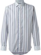 Etro Striped Shirt, Men's, Size: 43, Blue, Cotton