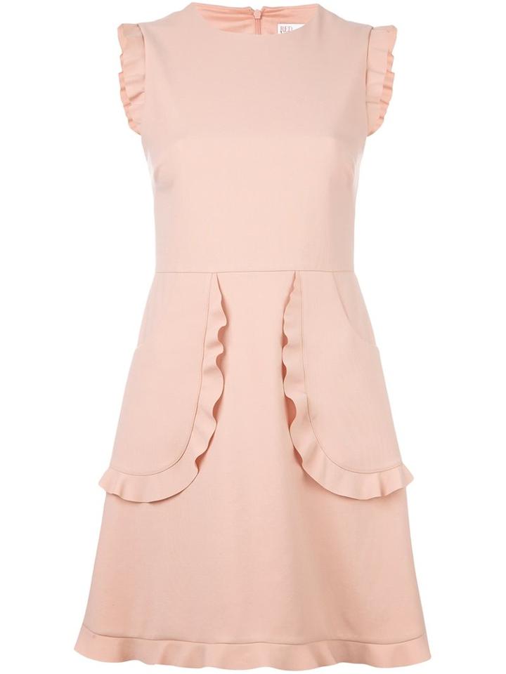 Red Valentino Ruffle Trim Cady Dress, Women's, Size: 44, Pink/purple, Polyester/viscose/spandex/elastane/acetate