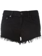Rag & Bone /jean Frayed Denim Shorts - Black