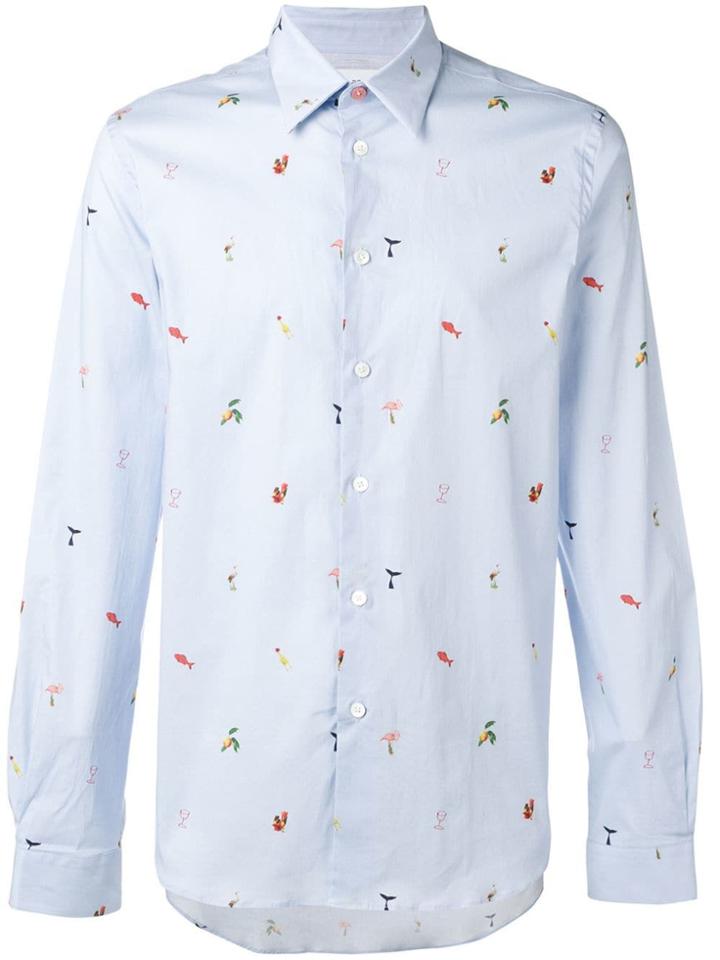Ps Paul Smith Animal Print Shirt - Blue