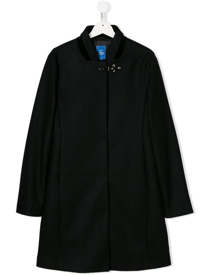 Fay Kids Single-breasted Coat - Black