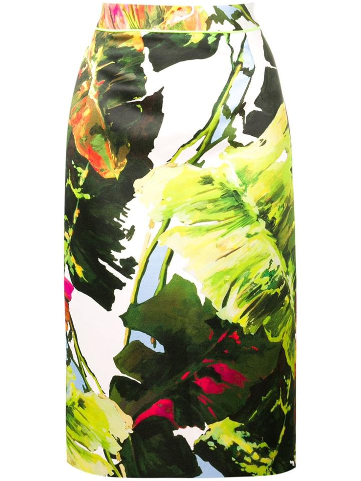 Blugirl Leaf Print Pencil Skirt - Green