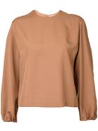H Beauty & Youth Balloon Sleeves Top, Women's, Size: Small, Brown, Rayon
