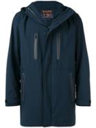 Woolrich Hooded Straight Fit Coat - Blue