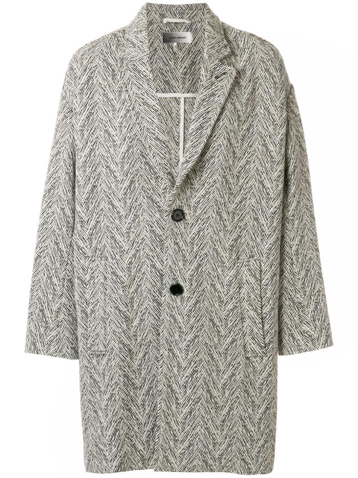 Isabel Marant Stan Herringbone Coat - Grey