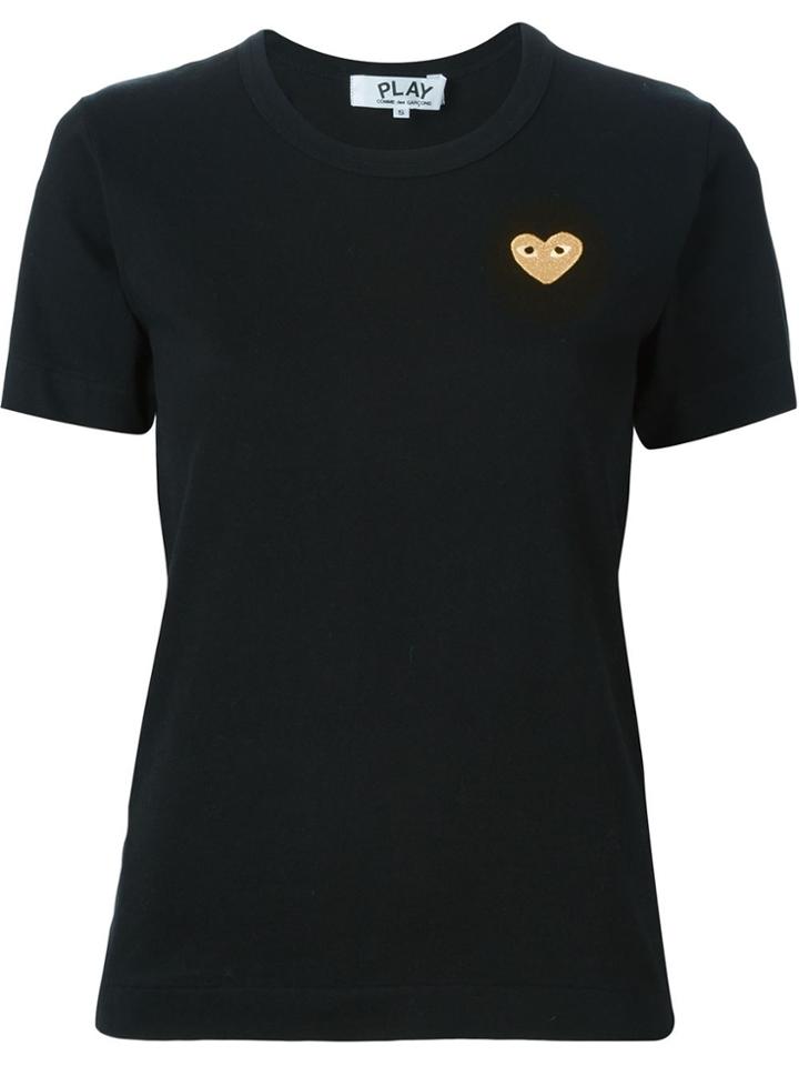 Comme Des Garçons Play 'gold Heart' T-shirt - Black