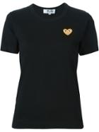 Comme Des Garçons Play 'gold Heart' T-shirt - Black