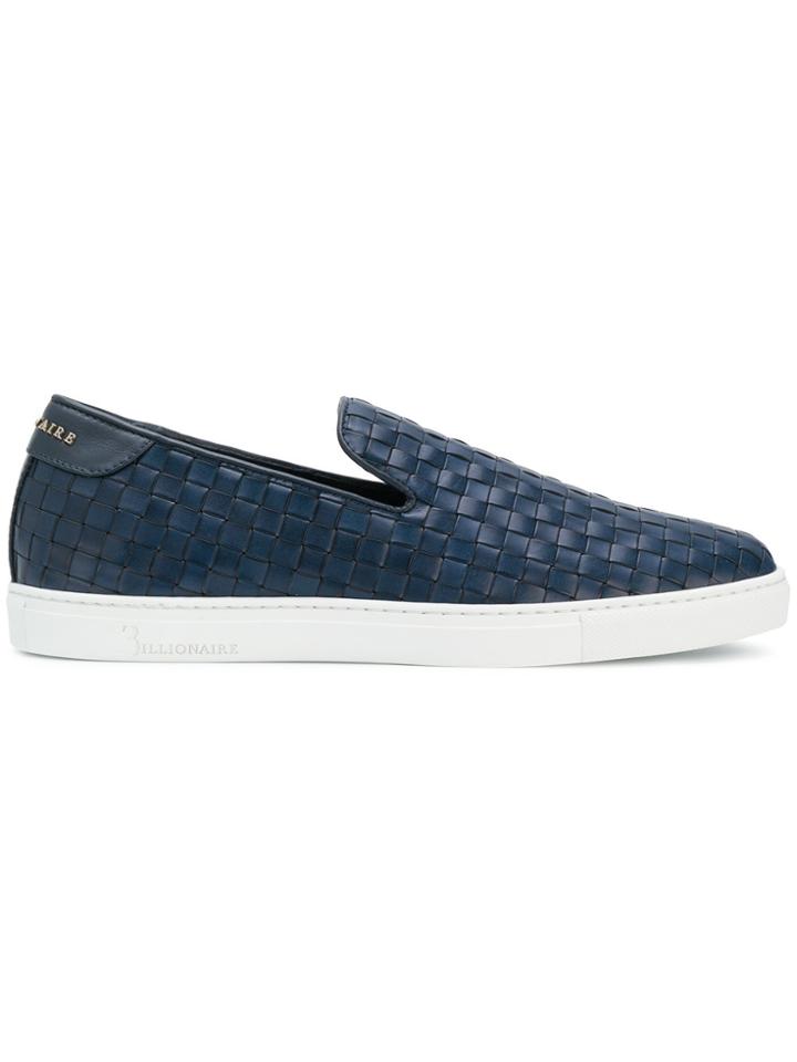 Billionaire Woven Slip-on Sneakers - Blue