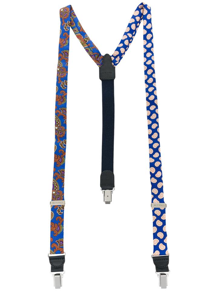 Etro Multi-print Braces - Blue